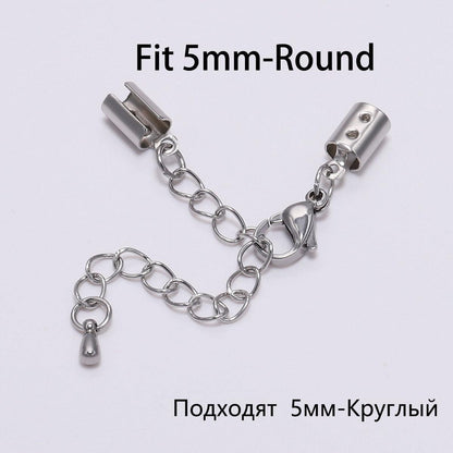Stainless steel Lobster Clasp with Extender Chain, 5pcs 