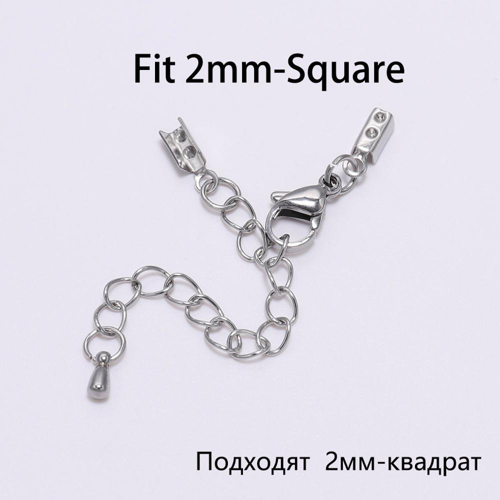 Stainless steel Lobster Clasp with Extender Chain, 5pcs 