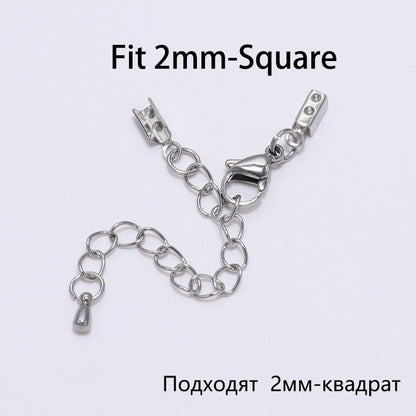 Stainless steel Lobster Clasp with Extender Chain, 5pcs 