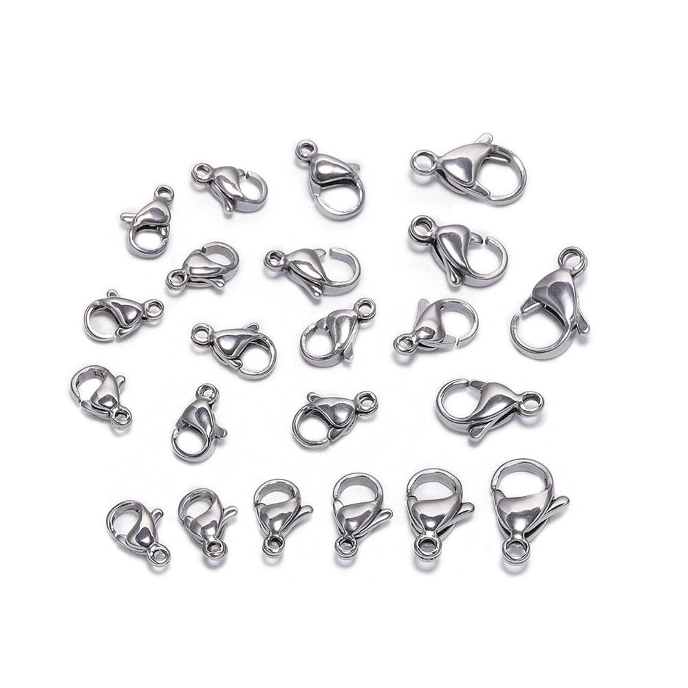 Stainless Steel Lobster Clasps, 3-15 mm 