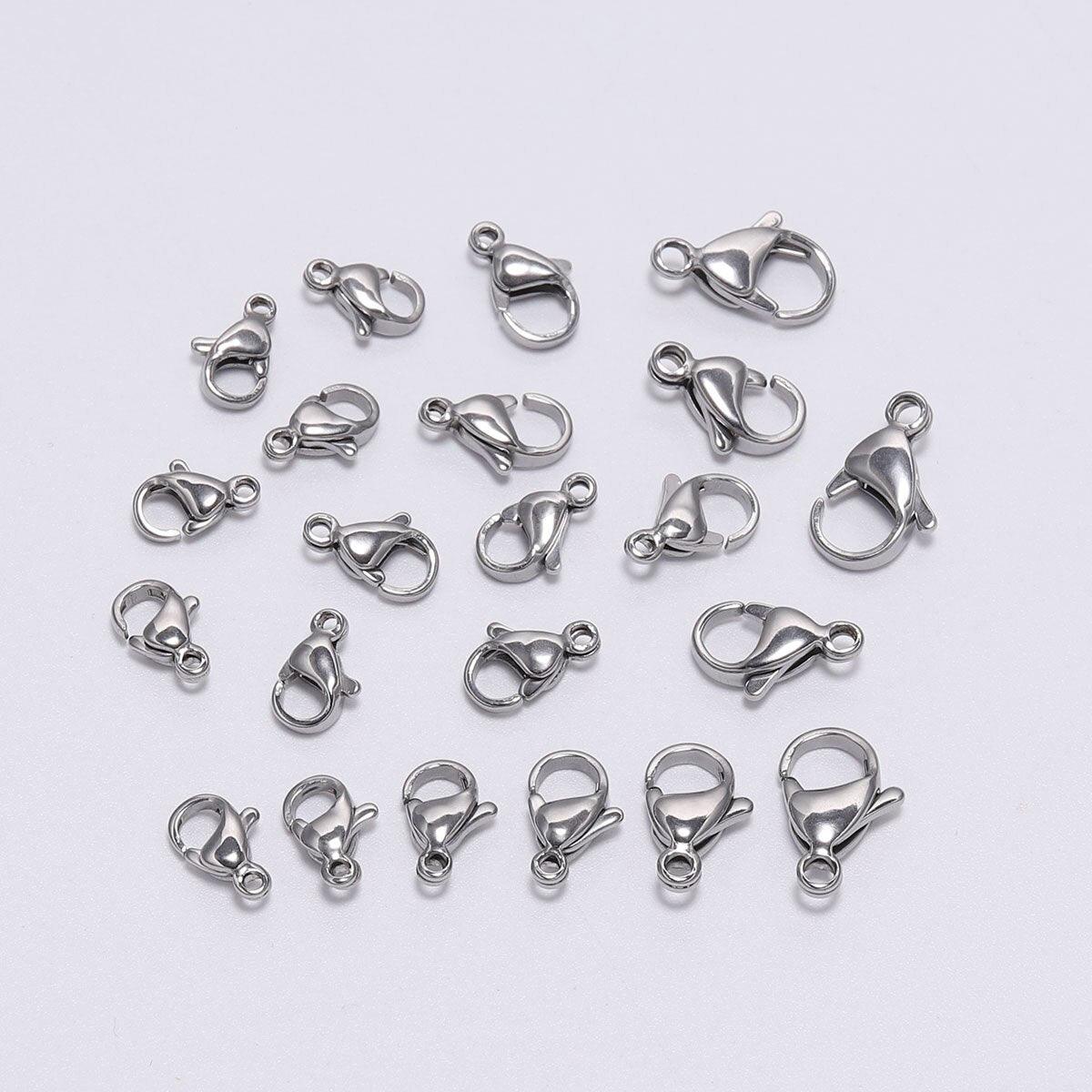 Stainless Steel Lobster Clasps, 3-15 mm 