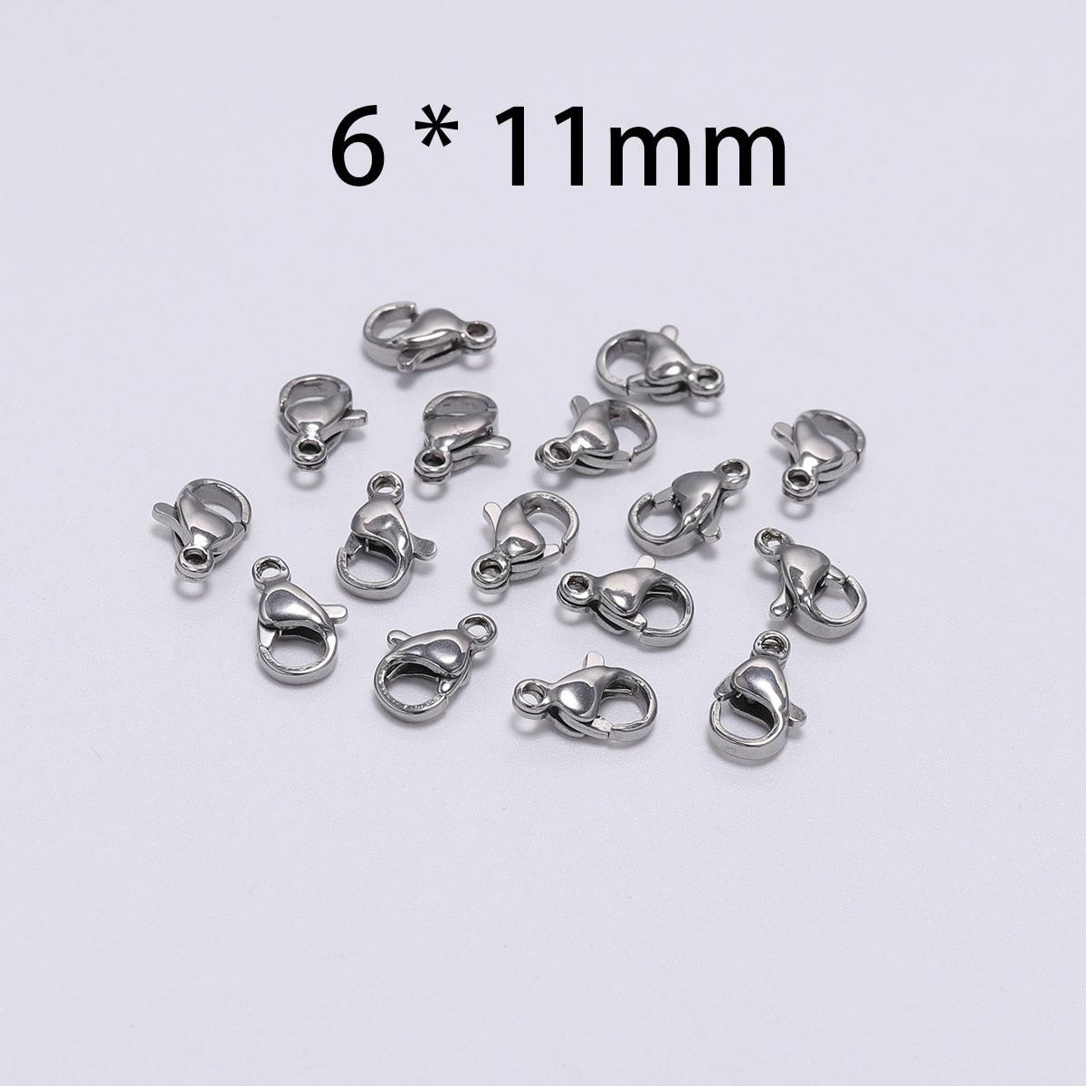 Stainless Steel Lobster Clasps, 3-15 mm 