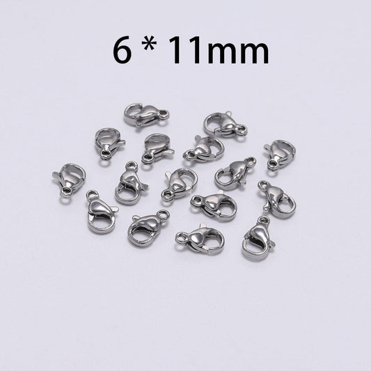 Stainless Steel Lobster Clasps, 3-15 mm 