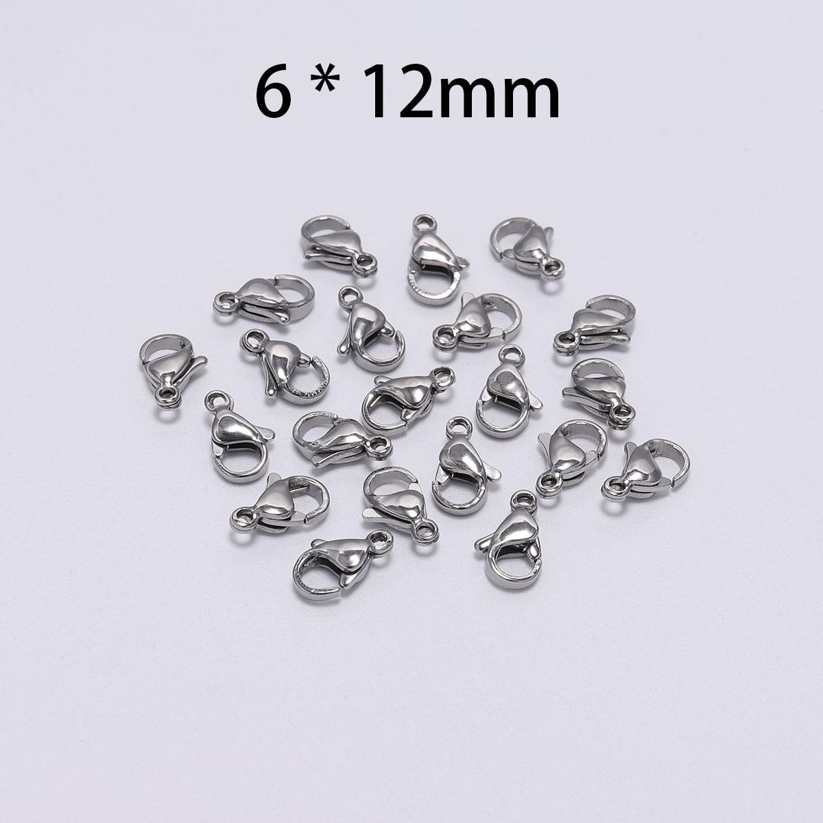 Stainless Steel Lobster Clasps, 3-15 mm 