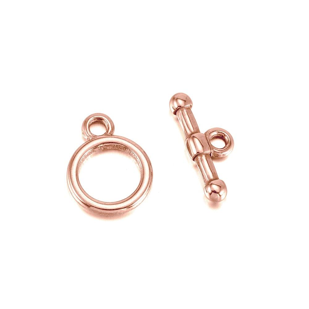Stainless Steel OT Clasps, Rose Gold, 3 Sets 