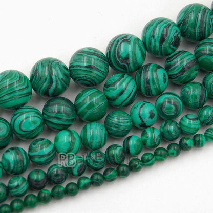 Synthetic Malachite Beads, loose Jewelry Round Gemstone, 4m-12mm, 15.5'' strand 