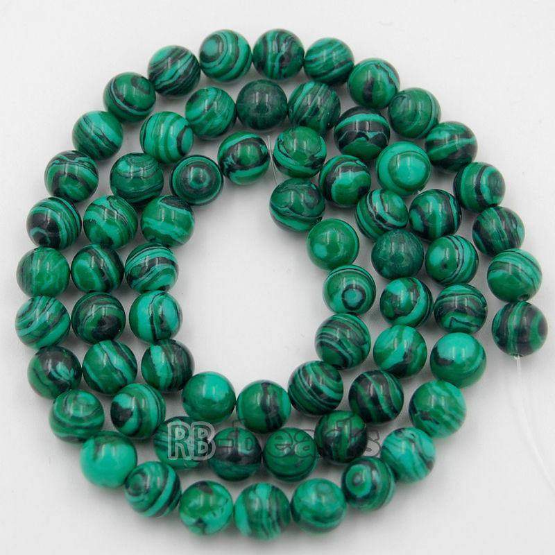 Synthetic Malachite Beads, loose Jewelry Round Gemstone, 4m-12mm, 15.5'' strand 