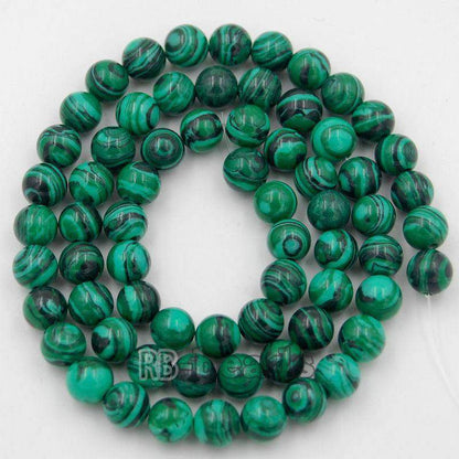 Synthetic Malachite Beads, loose Jewelry Round Gemstone, 4m-12mm, 15.5'' strand 