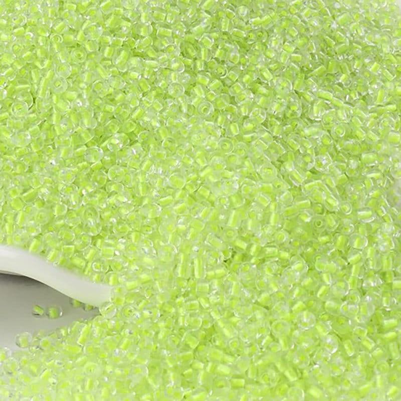 Tiny yellow green Lined, Transparen japanese seed beads, 2mm 12/0  toho Miyuki Delica small glass beads, Austria round beads Clear, 1000 pcs 