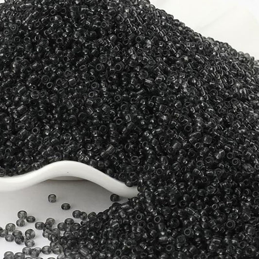 Transparent Black Austria seed beads, 2mm round limpid glass Miyuki Delica beads 1000pcs 