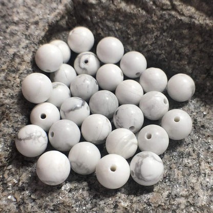 White Turquoise beads, Wholesale Gemstone Beads, Round Natural Stone Jewelry Beads, 4mm 6mm 8mm 10mm 12mm 5-200pcs 
