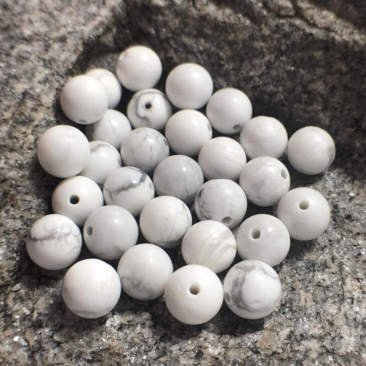 White Turquoise beads, Wholesale Gemstone Beads, Round Natural Stone Jewelry Beads, 4mm 6mm 8mm 10mm 12mm 5-200pcs 